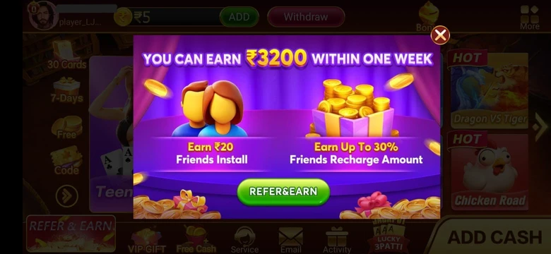 Teen Patti Master Refer and Earn